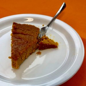 image of a slice of pumpkin pie