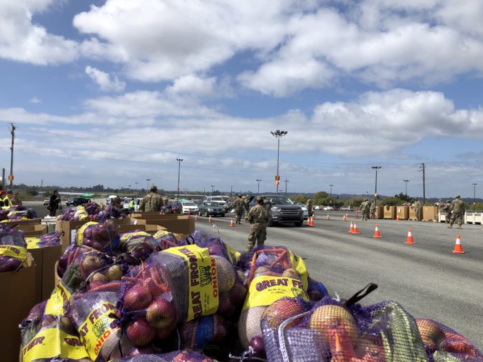 mass distribution with National Guard during pandemic