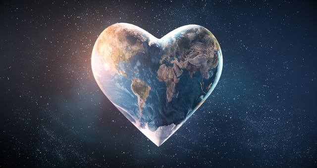 earth in the shape of a heart