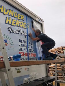 application of signage to Second Harvest delivery truck