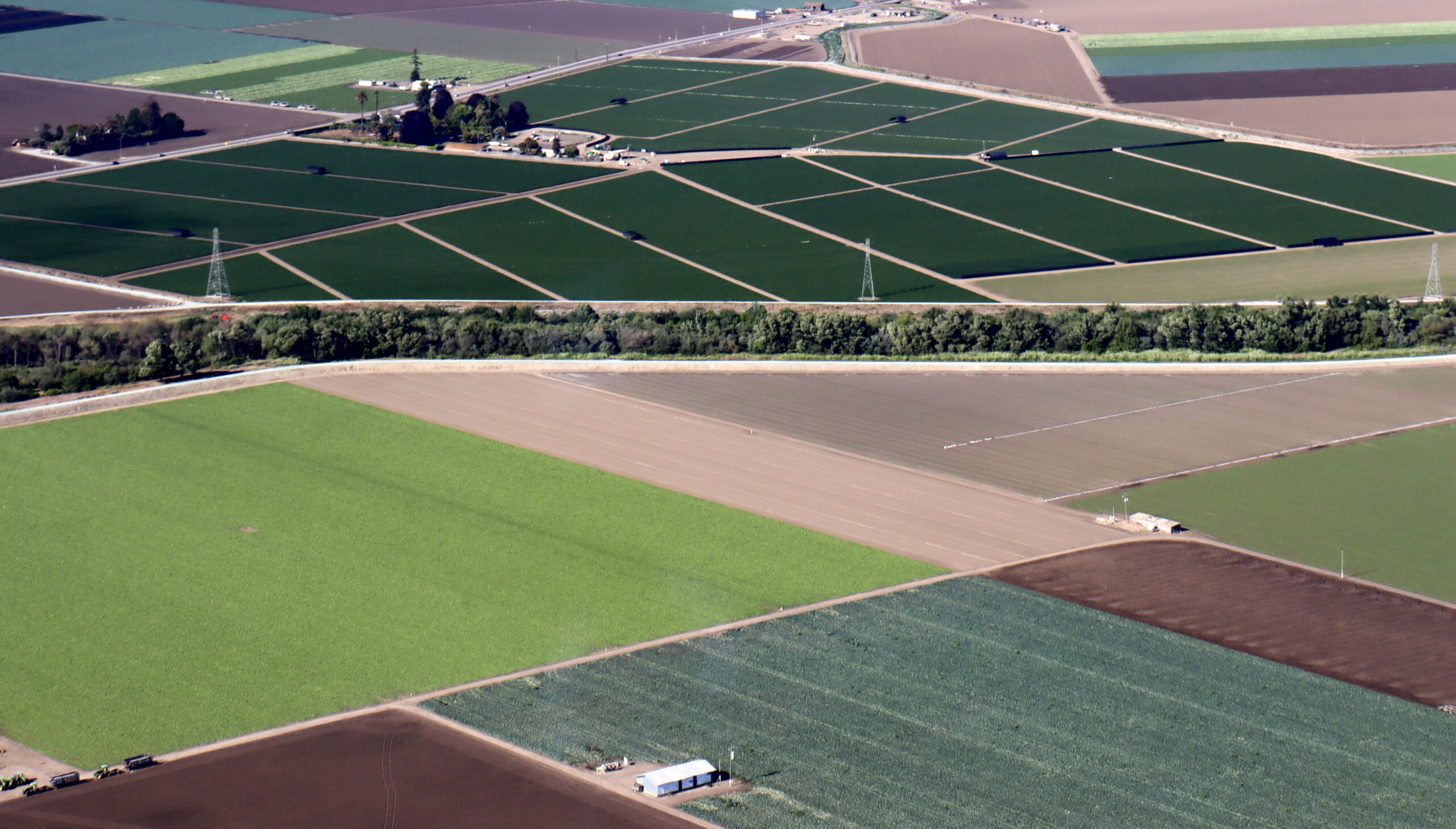 above Watsonville farms